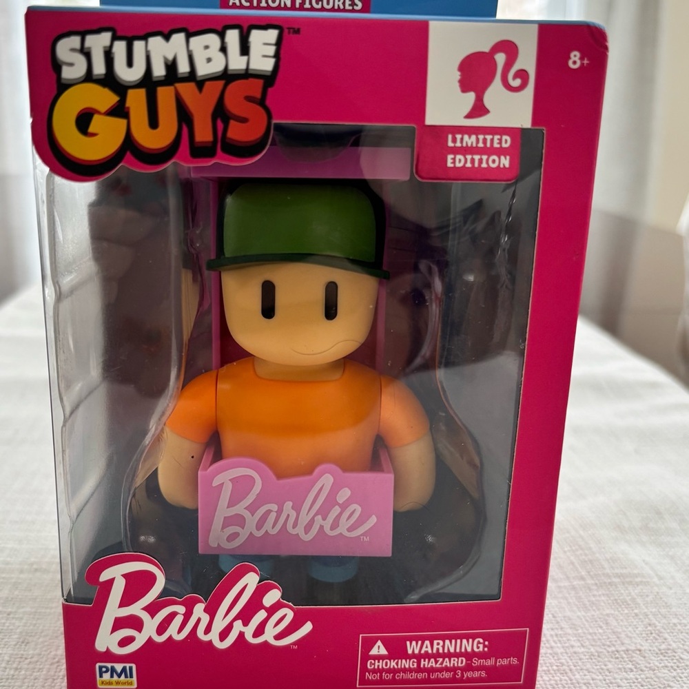 Barbour Barbie Stumble Guys Figure - Pink Box, Orange Shirt, Green Hat